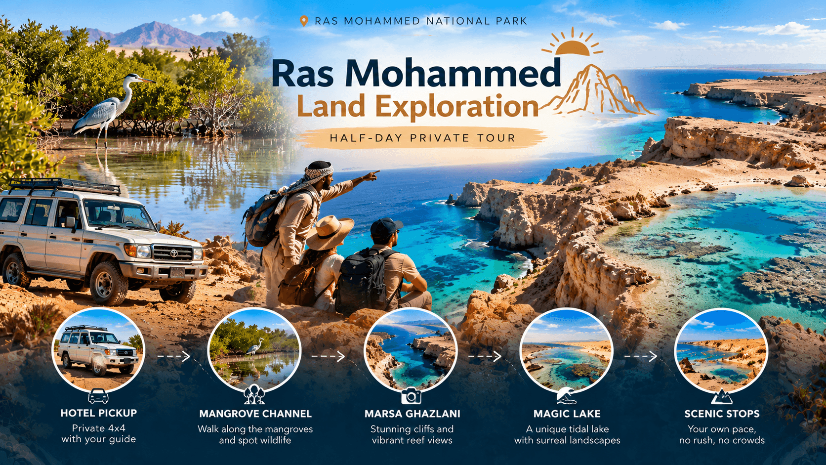Ras Mohammed & Magic Lake Land Tour